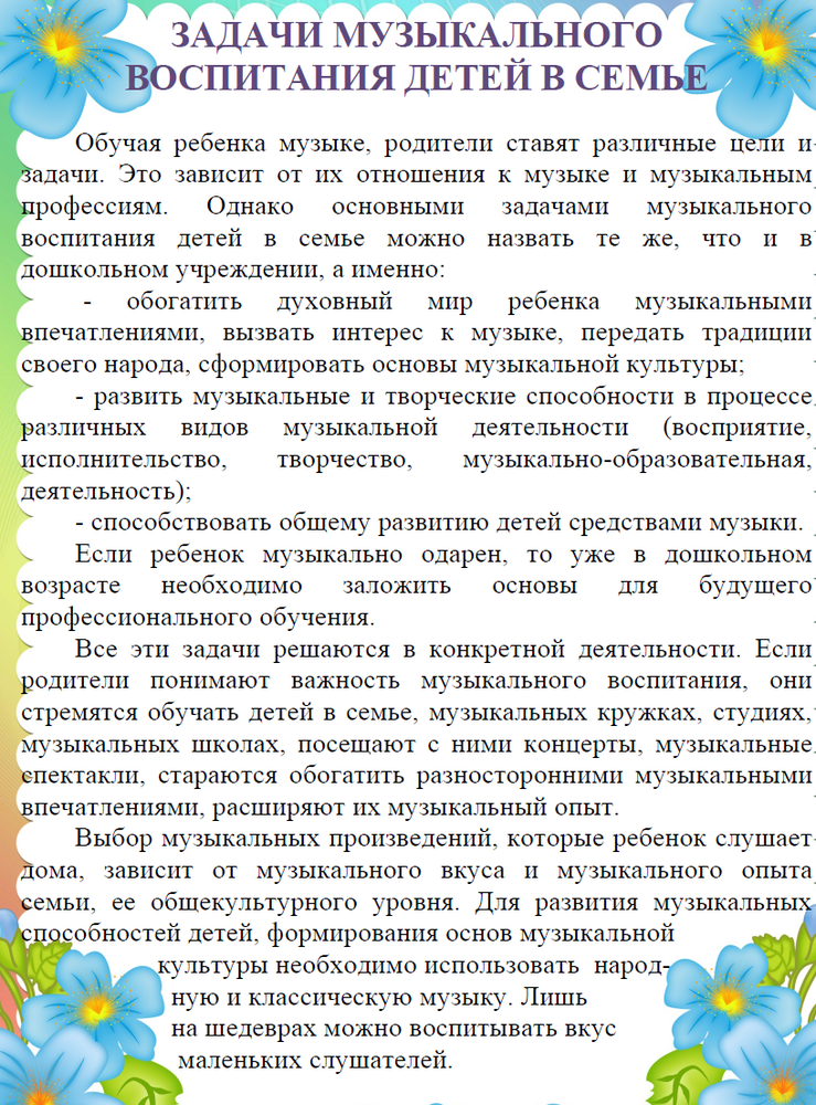 Консультации для родителей от музыкального руководителя доу в картинках